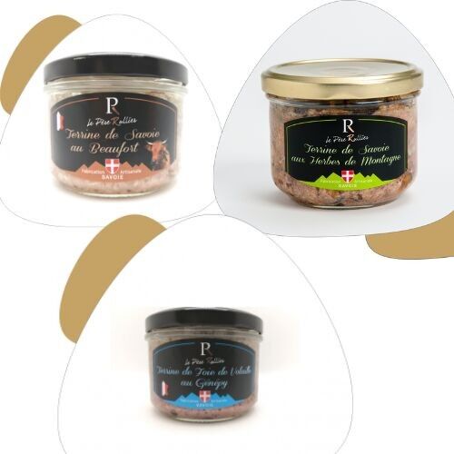 "SOMMET" Schachtel mit 3 Terrinen (Kräuter, Hühnerleber, Beaufort) 270g