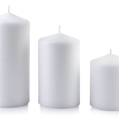 Bougie CLASSIC CANDLES Grand rouleau 8xh18cm blanc-BCM5048