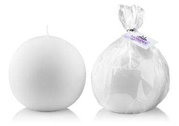 CLASSIC CANDLES bougie 12cm boule blanche-BCM5055