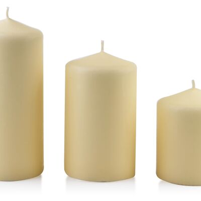 VELAS CLÁSICAS vela rodillo mediano 8x14cm crema-BCM5079