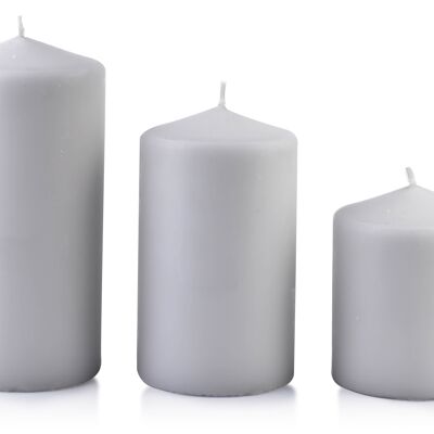 Bougie CLASSIC CANDLES Petit rouleau 8xh10cm gris-BCM5116