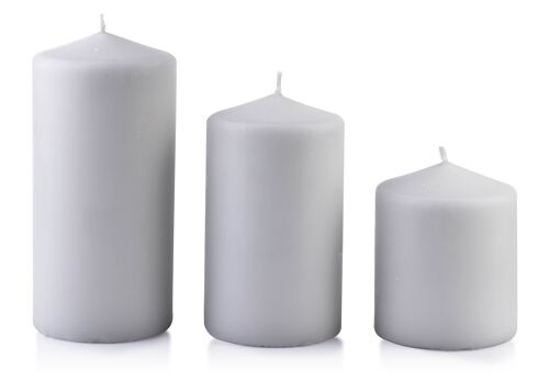 Candle CLASSIC CANDLES Large roller 8xh18cm gray-BCM5130