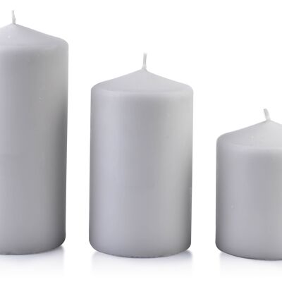 Candle CLASSIC CANDLES Large roller 8xh18cm gray-BCM5130