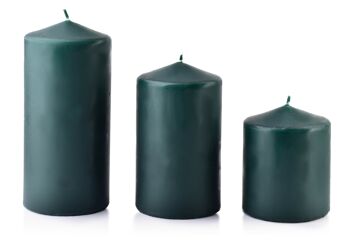 Bougie CLASSIC CANDLES Big roller 8xh18cm vert-BCM5178 1