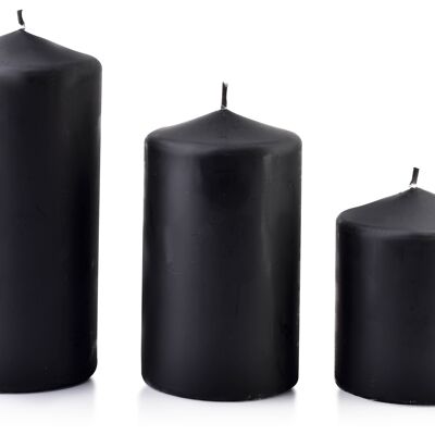 CLASSIC CANDLES candela Roller grande 8xh18cm nero-BCM5192