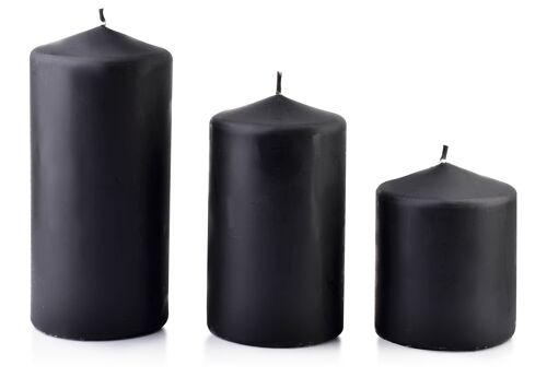 CLASSIC CANDLES candle Small roller 8xh10cm black-BCM5208