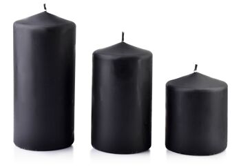 Bougie CLASSIC CANDLES Petit rouleau 8xh10cm noir-BCM5208 1