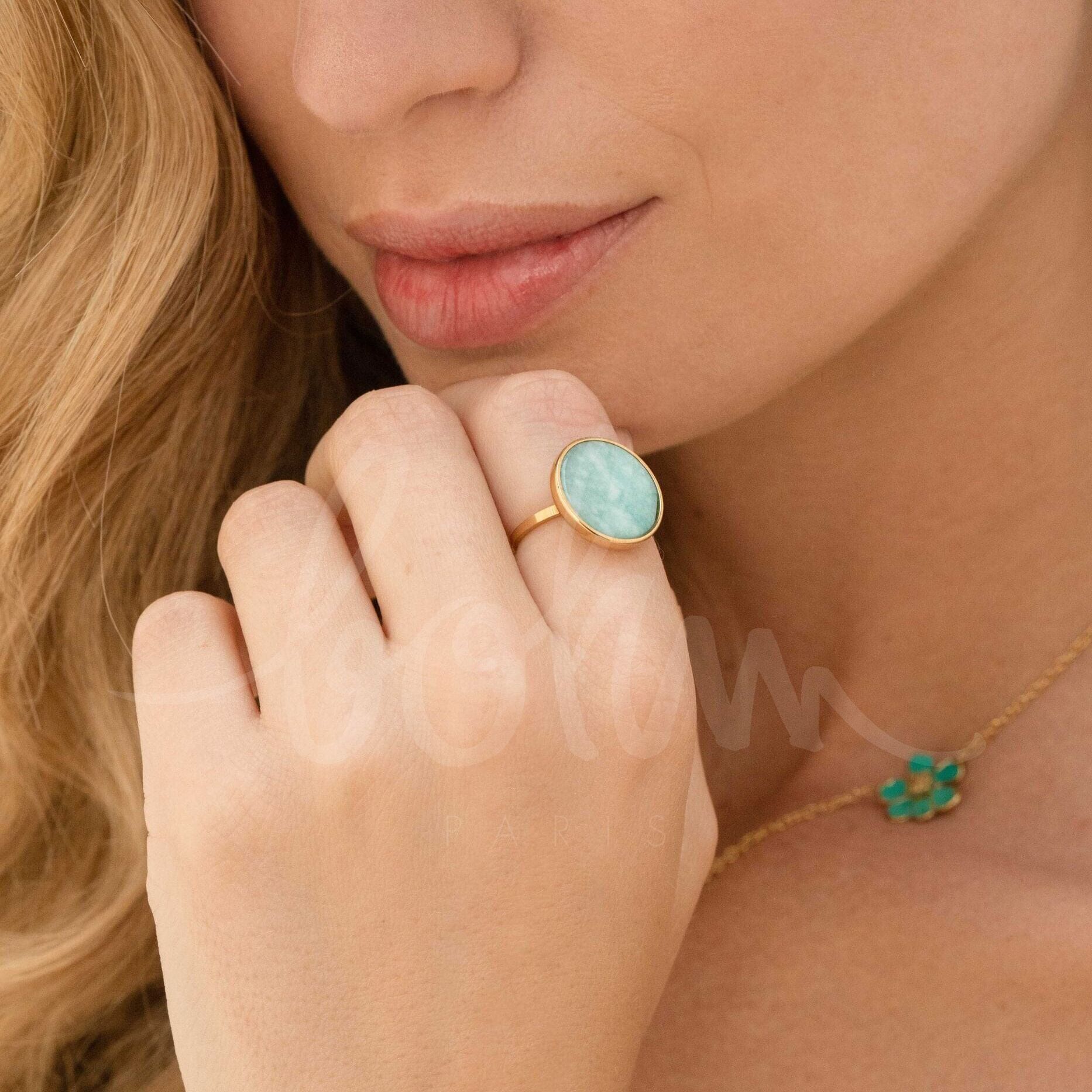 Ring Maxine – runder Naturstein