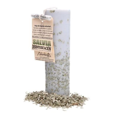 Handmade Candle with Sage - Detoxification - 100% natural