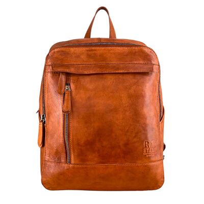 Zaino STAMP ST276, uomo, pelle lavata, colore cuoio