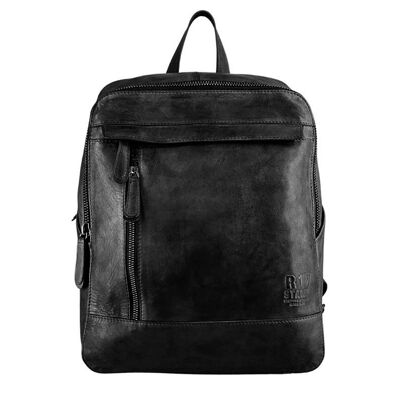 STAMP ST276 sac à dos, homme, cuir lavé, noir