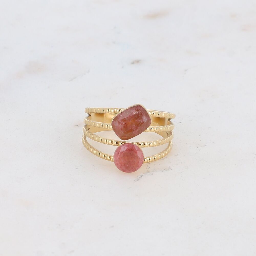 Lolita-Ring - 2 Natursteine