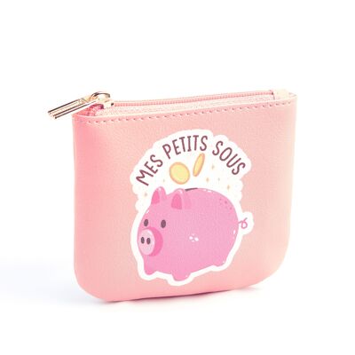 Children's coin purse - Pig "My little pennies" - PINK