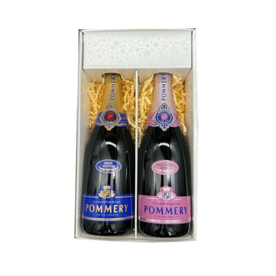Caja Blanca: Pommery – Champagne – 1 Brut & 1 Rosé – (2x75cl)