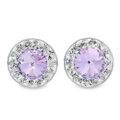 Boucles d'oreilles clous Letizia argent 925 violet