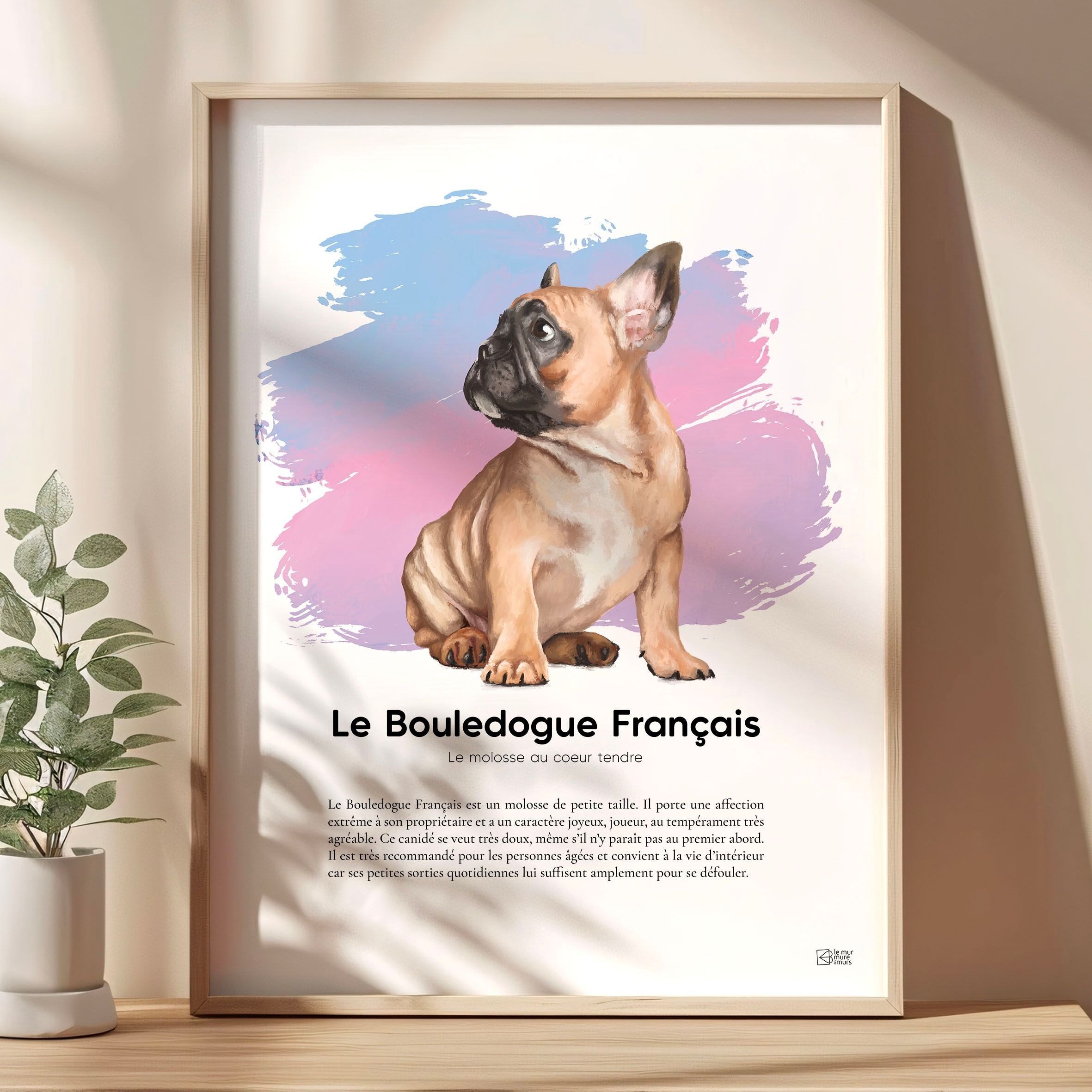 Affiche chien Bouledogue français〚Édition Limitée & certifiée 〛