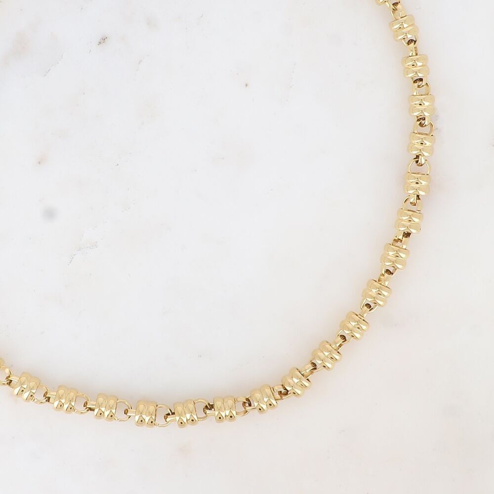 UNISEX-Halskette – Doppelring und durchgehendes rundes Netz