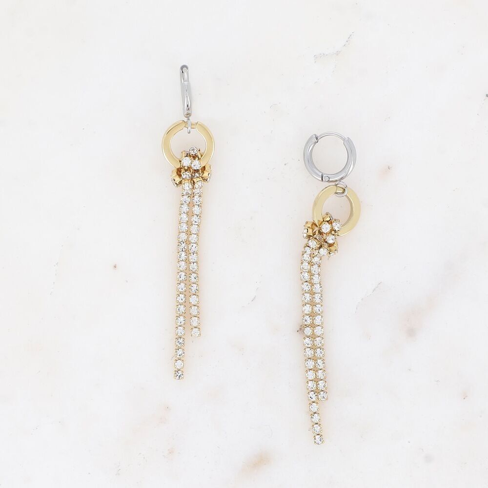 Mini orecchini a cerchio - anelli e catena fluviale