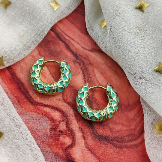 Orecchini a cerchio piccoli in acciaio inossidabile, smaltati neri, multicolore