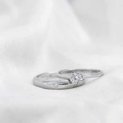 Adjustable Silver his and hers Zircon Couple promise Ring