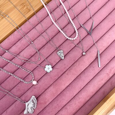 Set de 6 colliers en acier inoxydable SET60