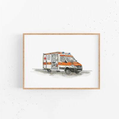 Ambulanza Ambulanza - Poster | Foto per bambini | Stampa