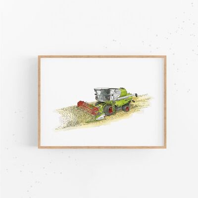 Combine Harvester Farm - Poster | Children's Picture | Vehicle Print