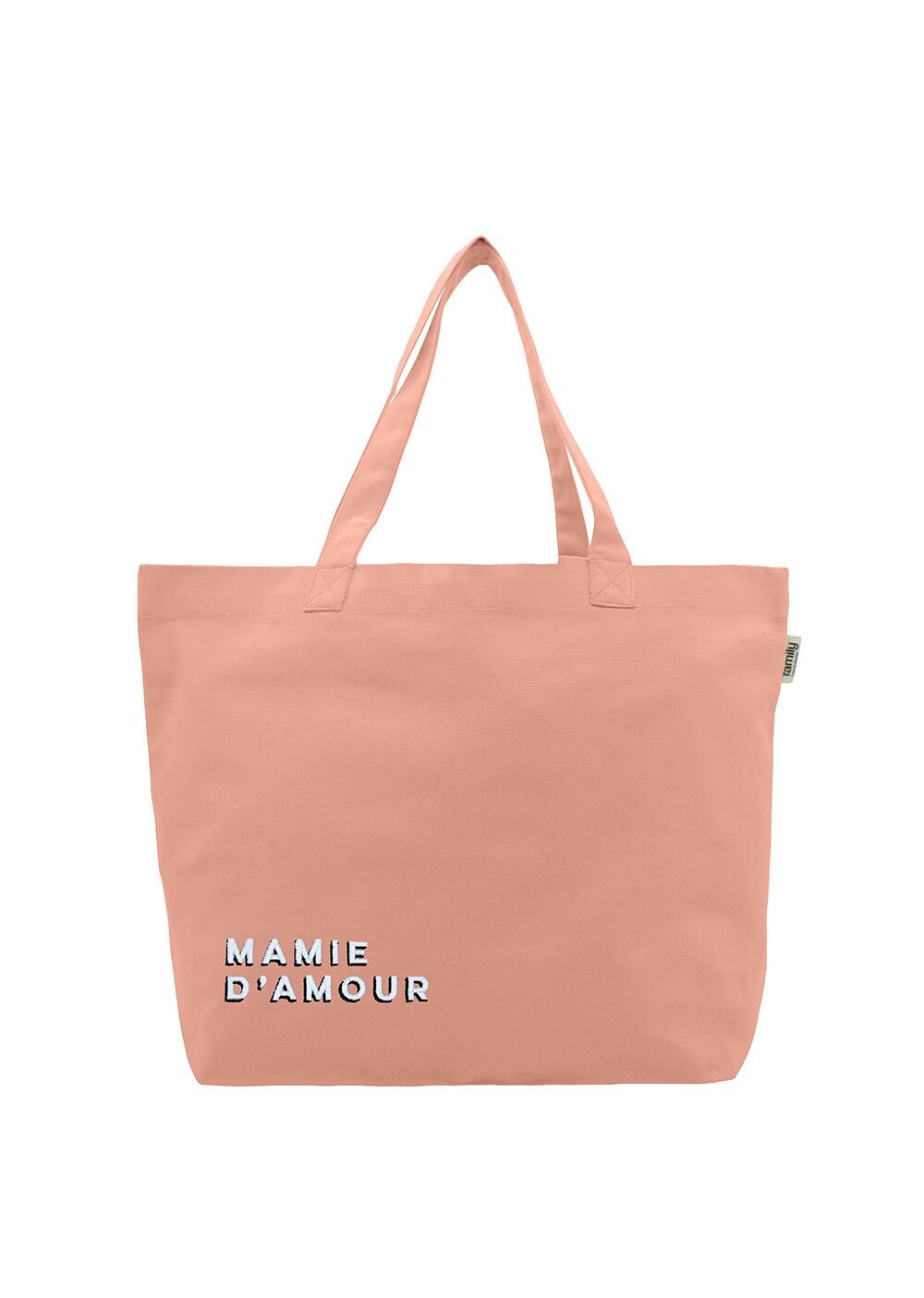 Borsa shopping MAMIE D'AMOUR ricamata rosa