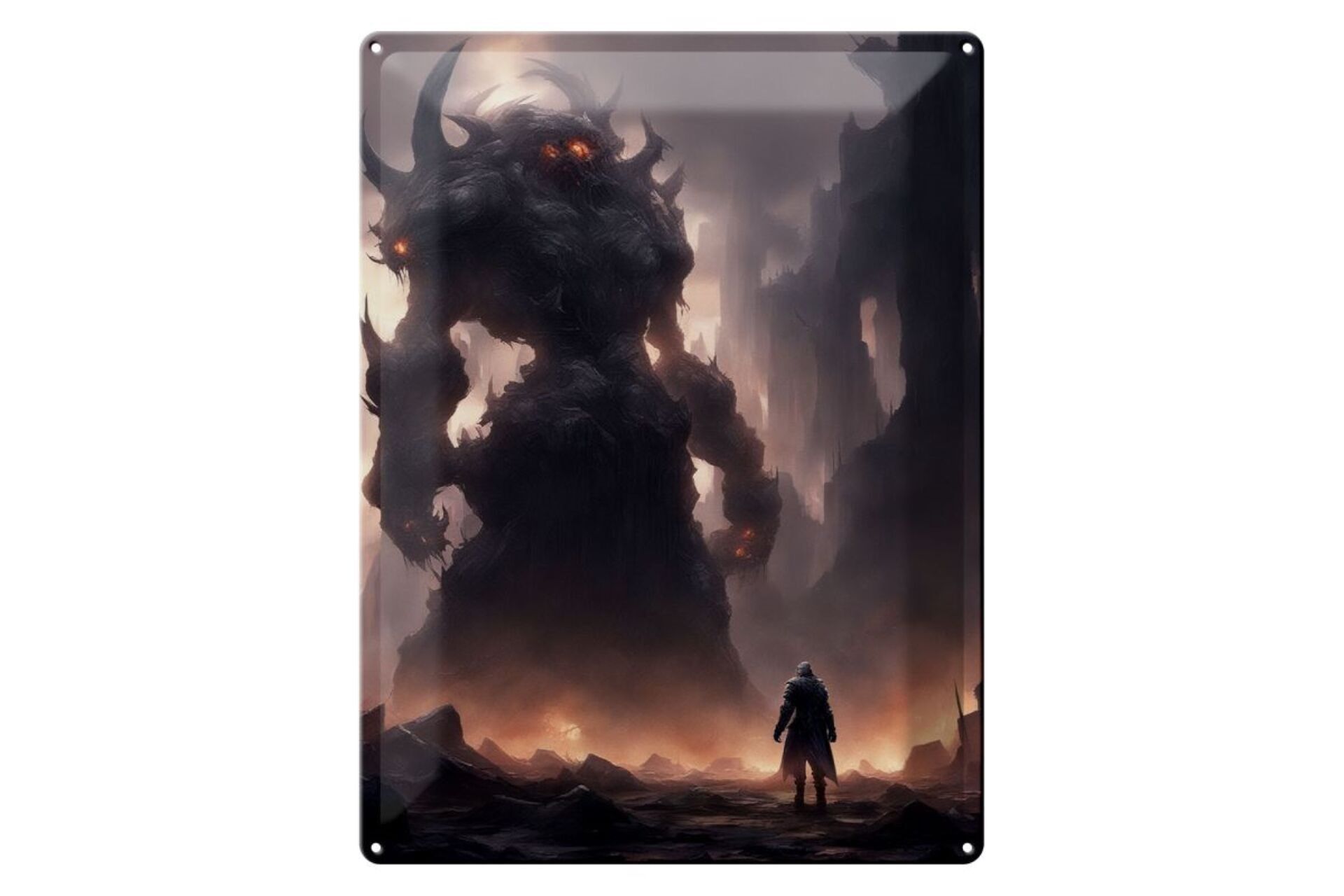 Blechschild 12x18cm Erwachen des Steingottes der Verlorenen Stadt der Seelen