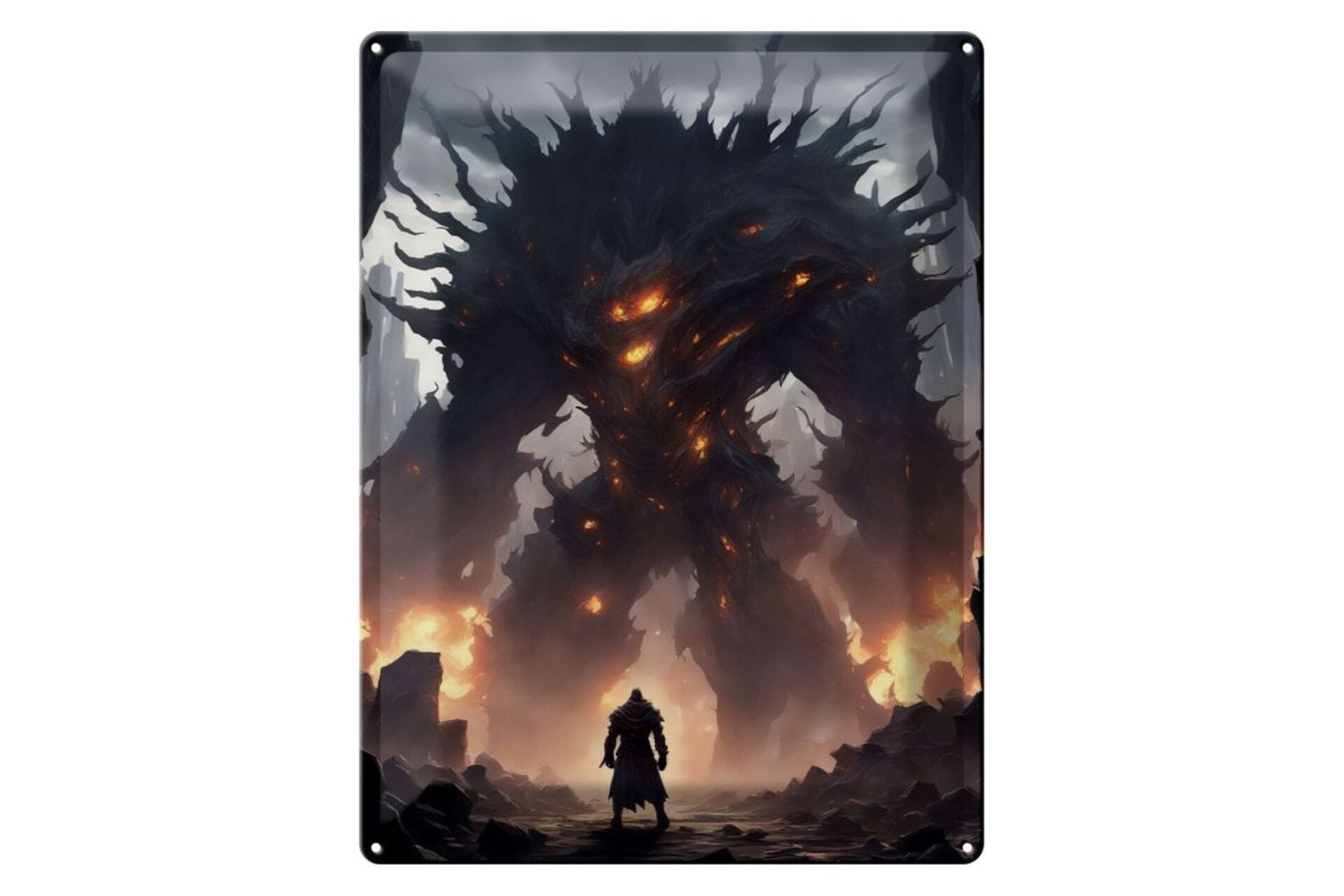 Targa in metallo 12x18 cm Boss finale delle anime risvegliate