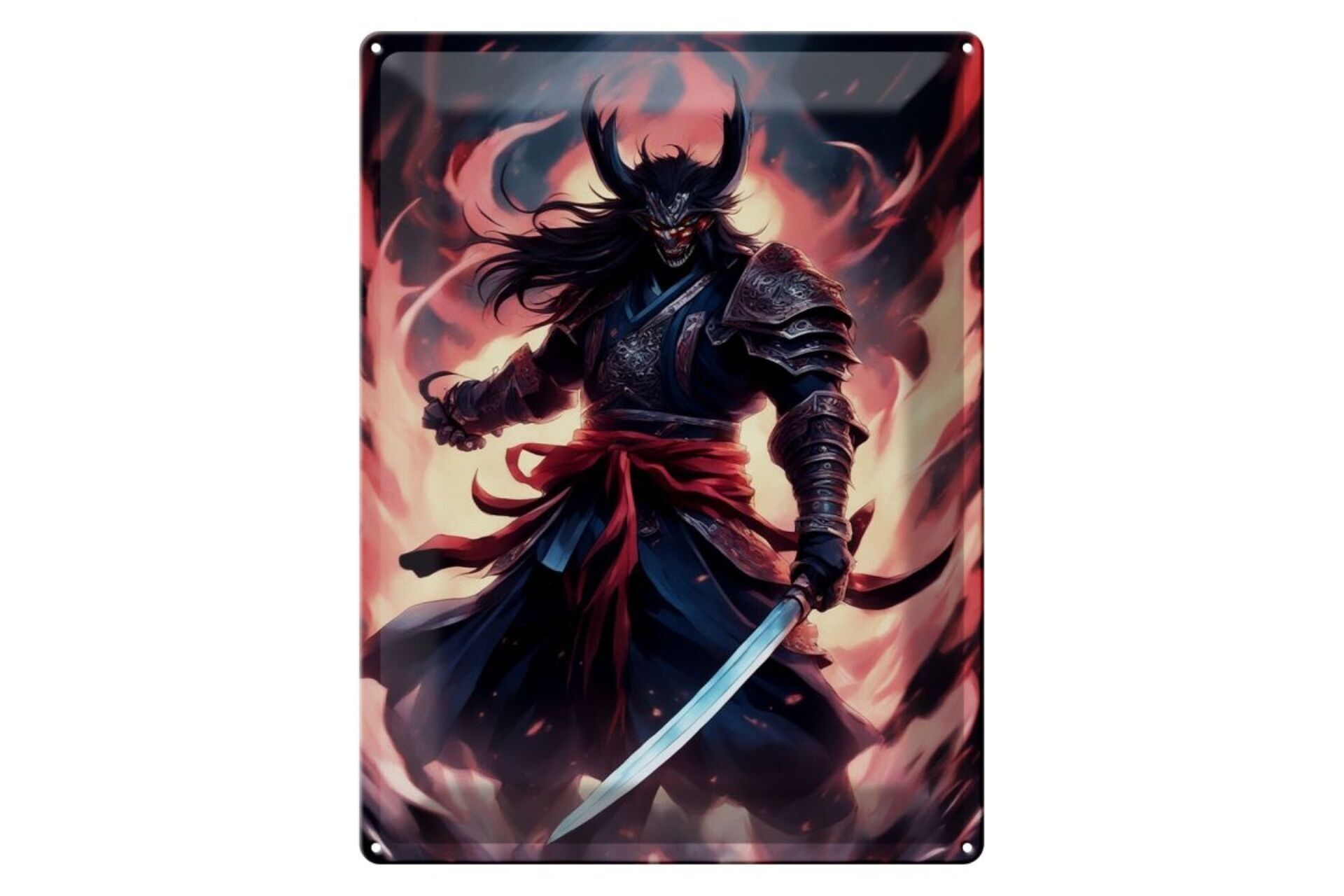 Blechschild 12x18cm Blutserwachter Sakura Samurai der Seelen