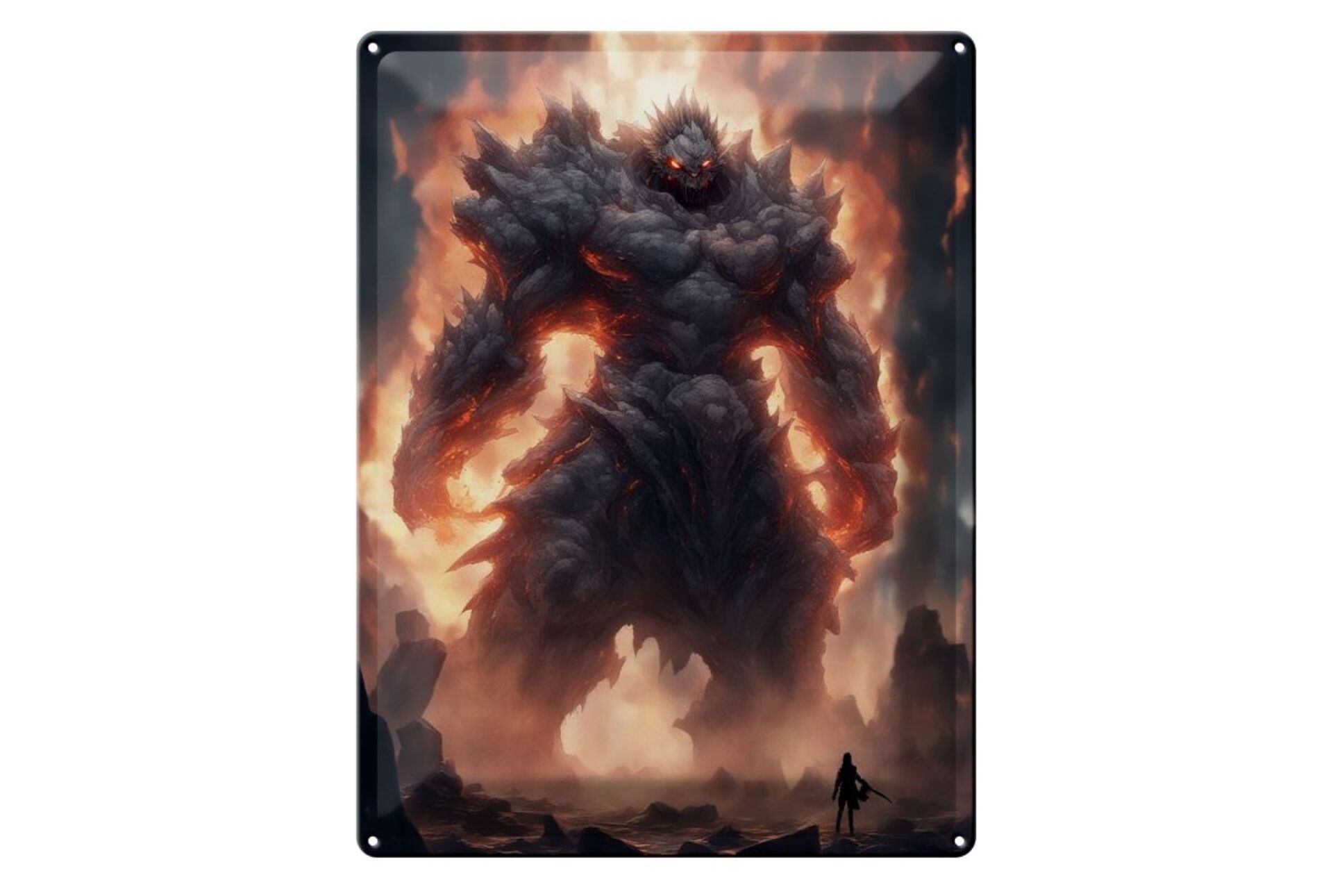 Blechschild 12x18cm Erwachter Feuer Fluchgeist