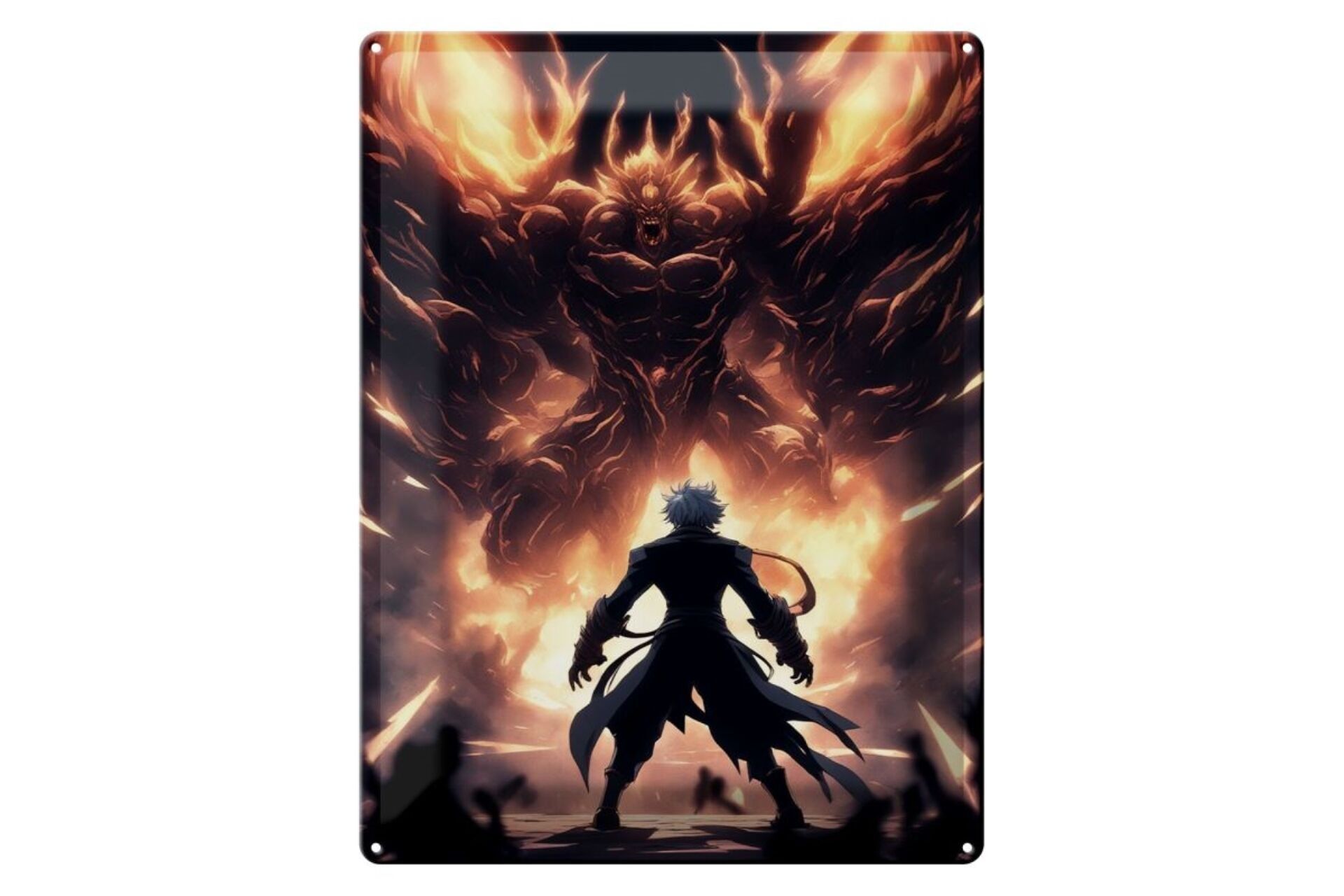 Targa in metallo 12x18 cm Ali di fuoco delle anime