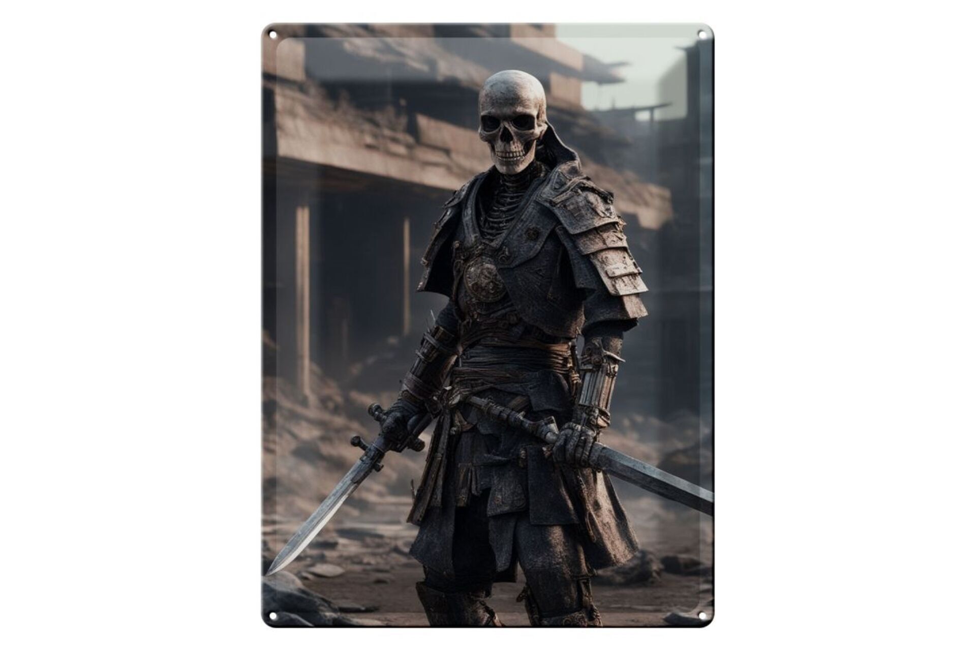 Blechschild 12x18cm Post Apokalyptischer Samurai