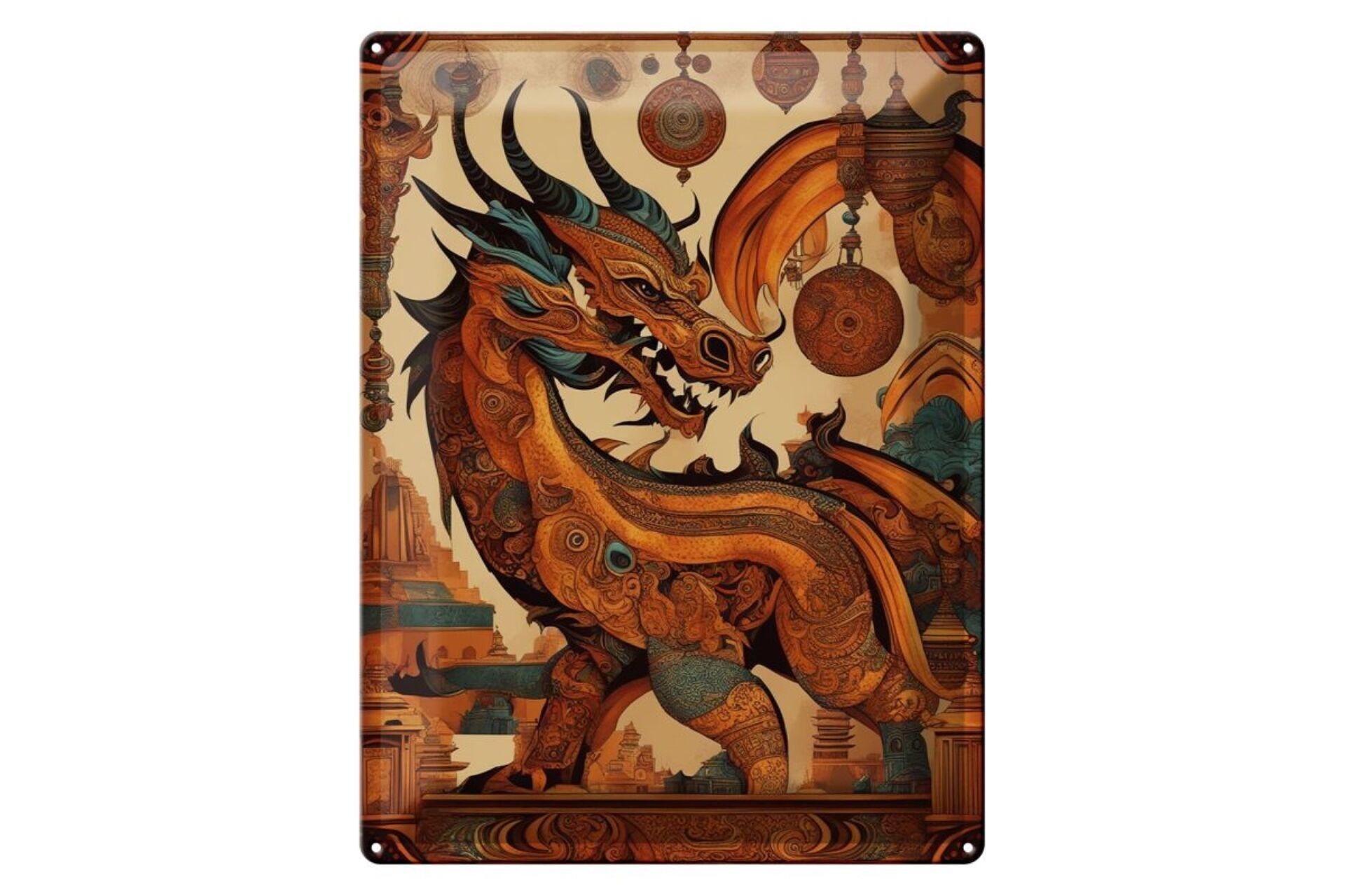metal sign 12x18cm dragon altar