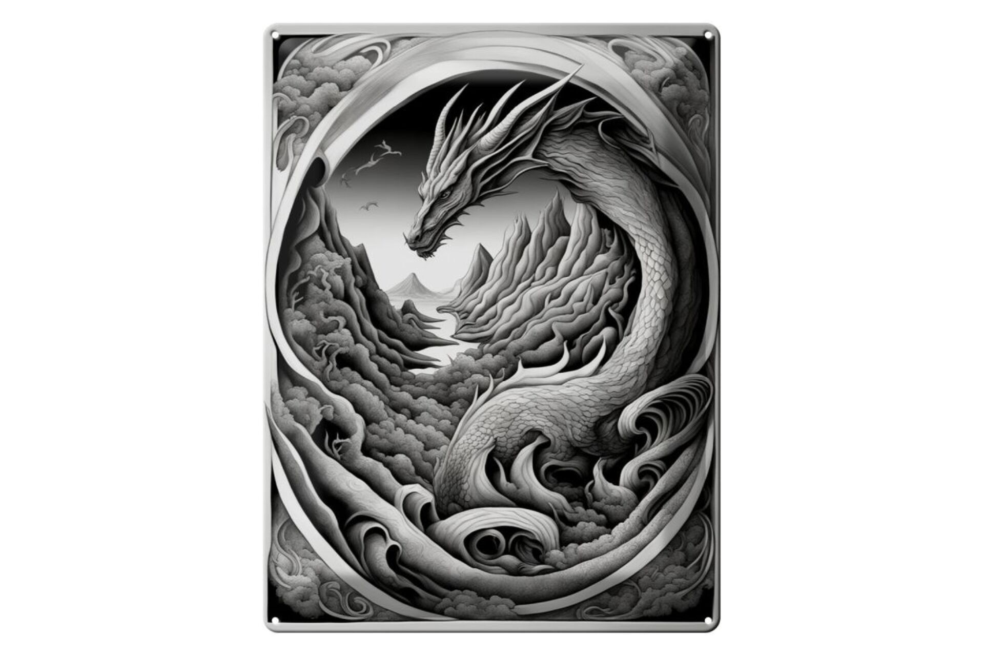 Tin sign 12x18cm Dragon Snake 2