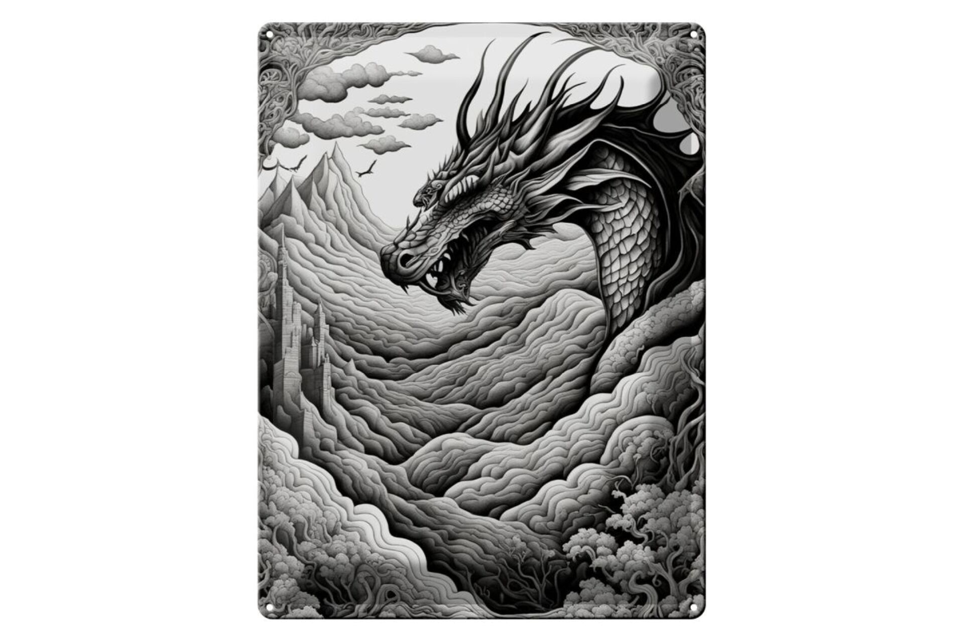 Tin sign 12x18cm Dragon Snake 3