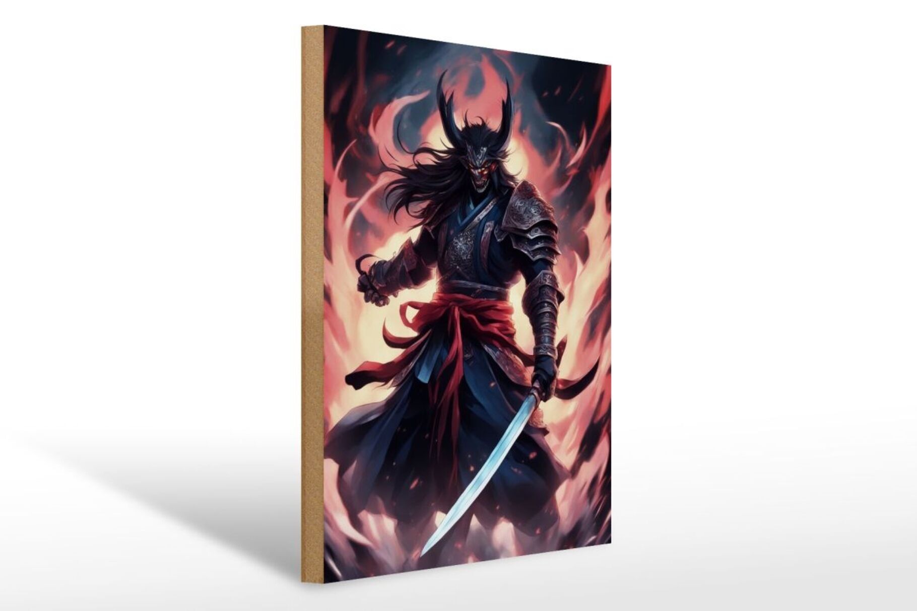 Cartello in legno 12x18 cm Sangue risvegliato Sakura Samurai delle anime