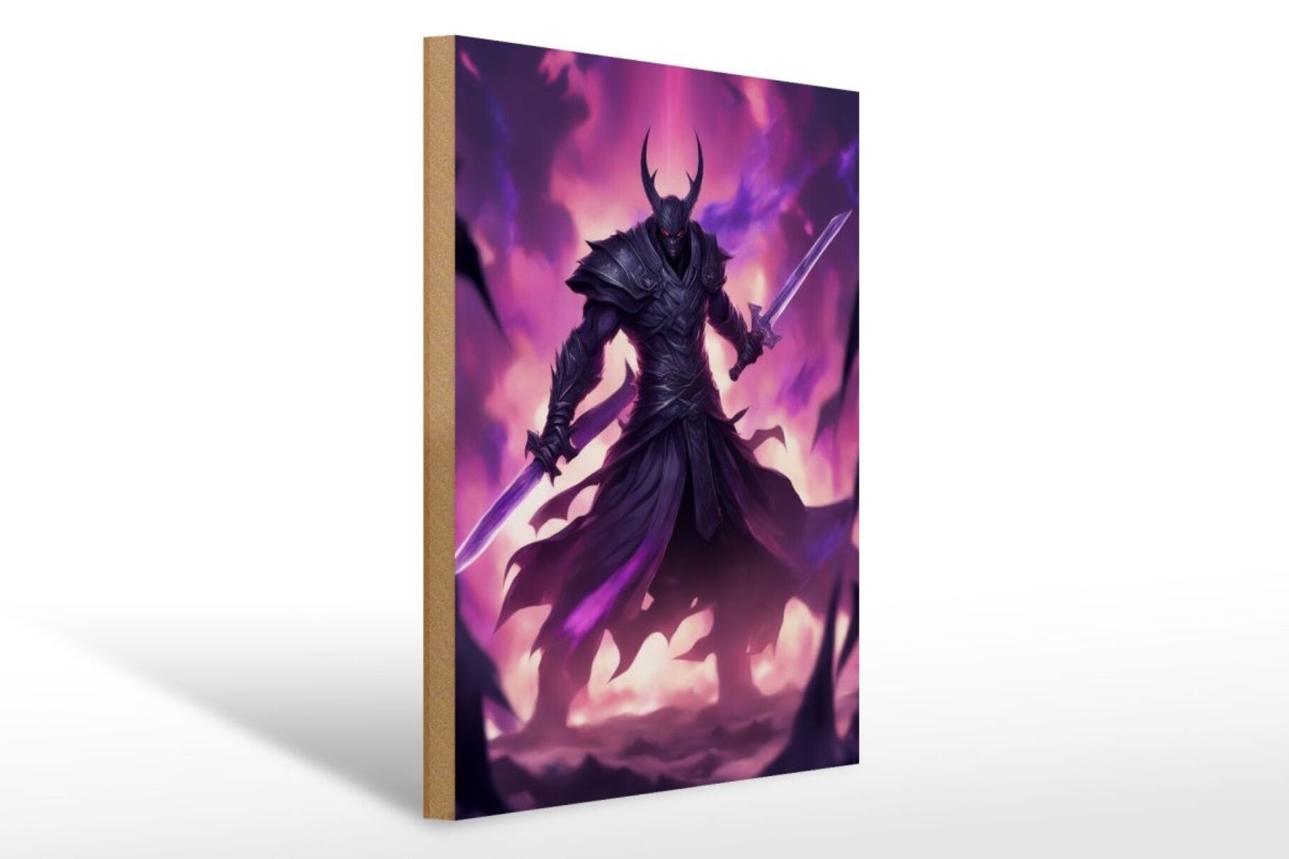 Cartello in legno 12x18 cm Samurai Twin Blades