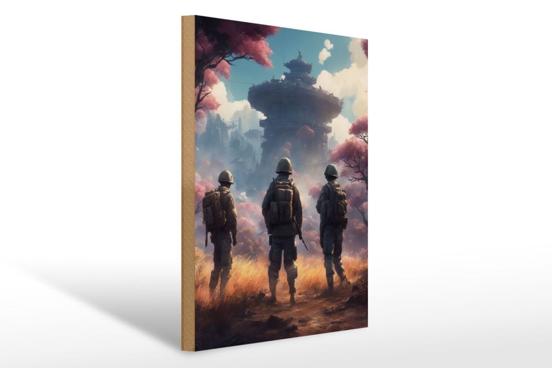 Panneau en bois 12x18cm Ville Fantôme