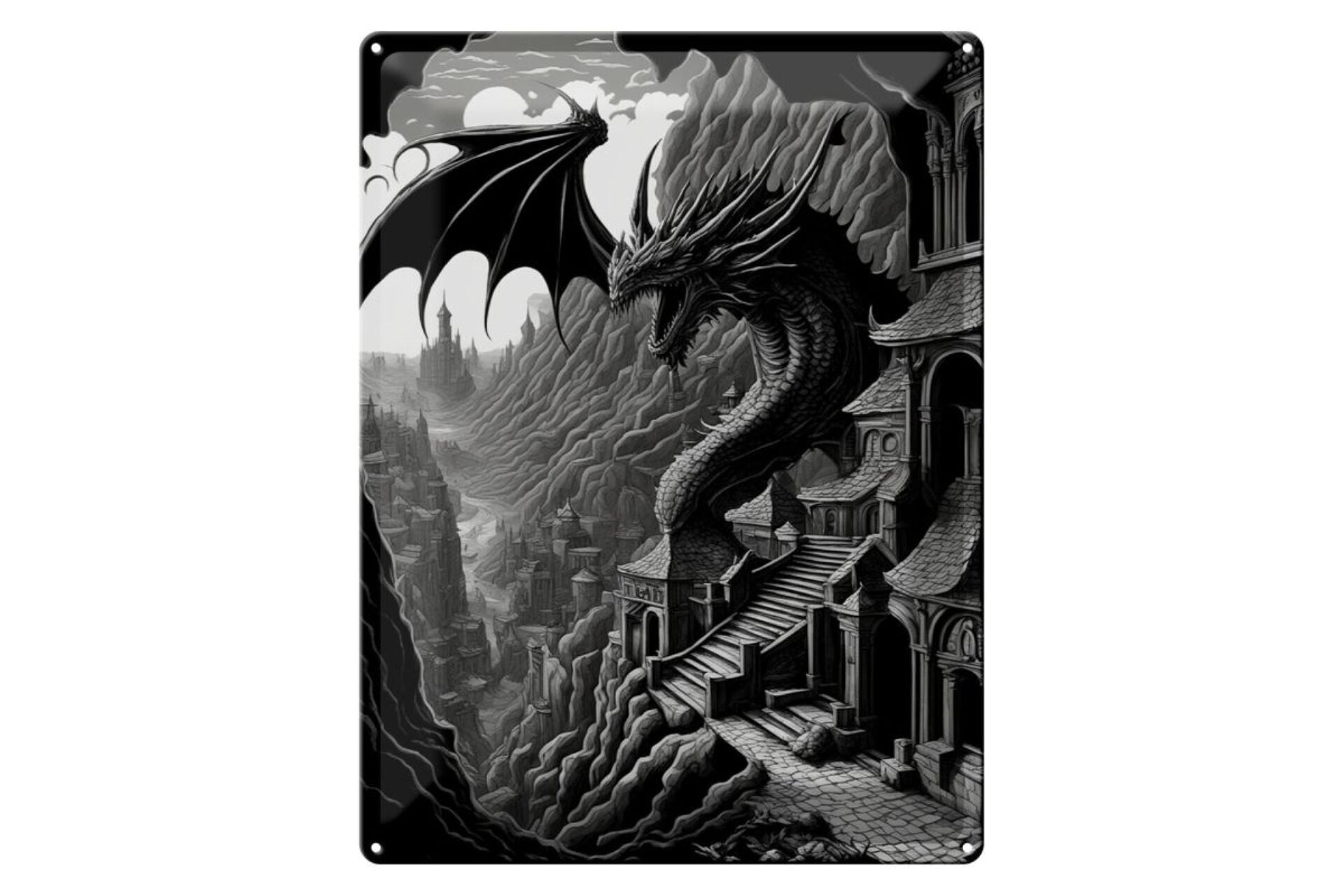 Blechschild 20x30cm Wurzelstadt Drache 3