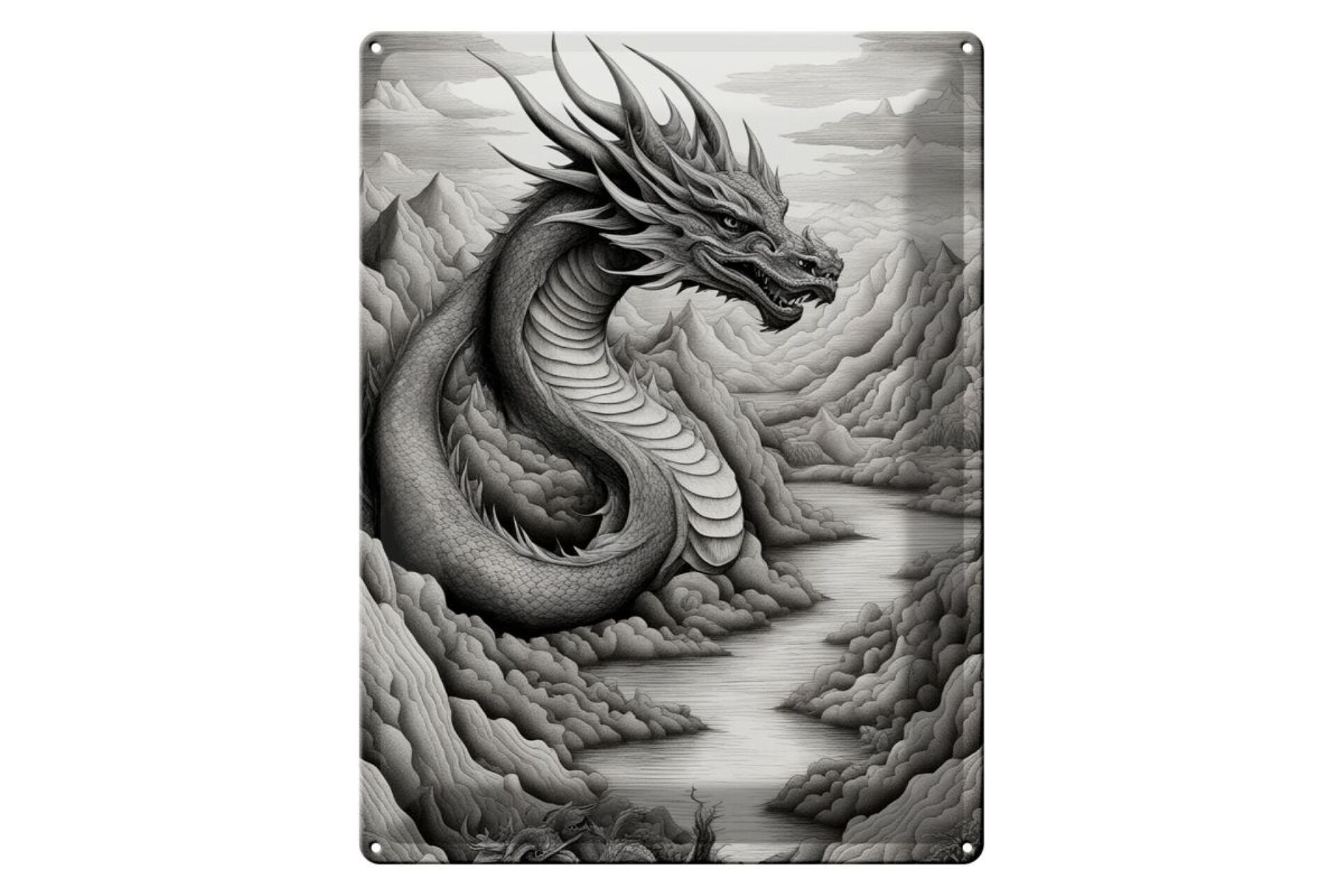 Cartel de chapa 20x30cm dragón serpiente 4