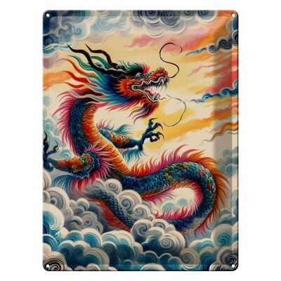 Cartel de chapa 20x30cm Danza del Dragón Chino