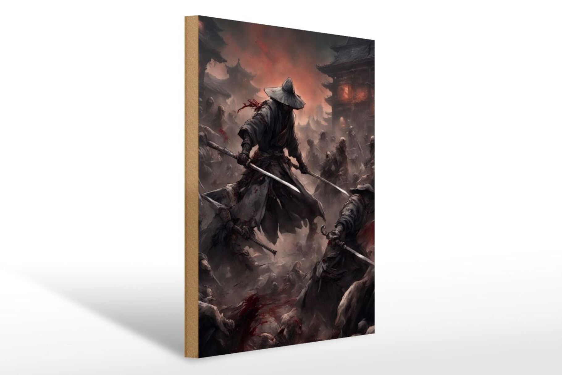 Panneau en bois 20x30cm Zombie Hordes Samouraï