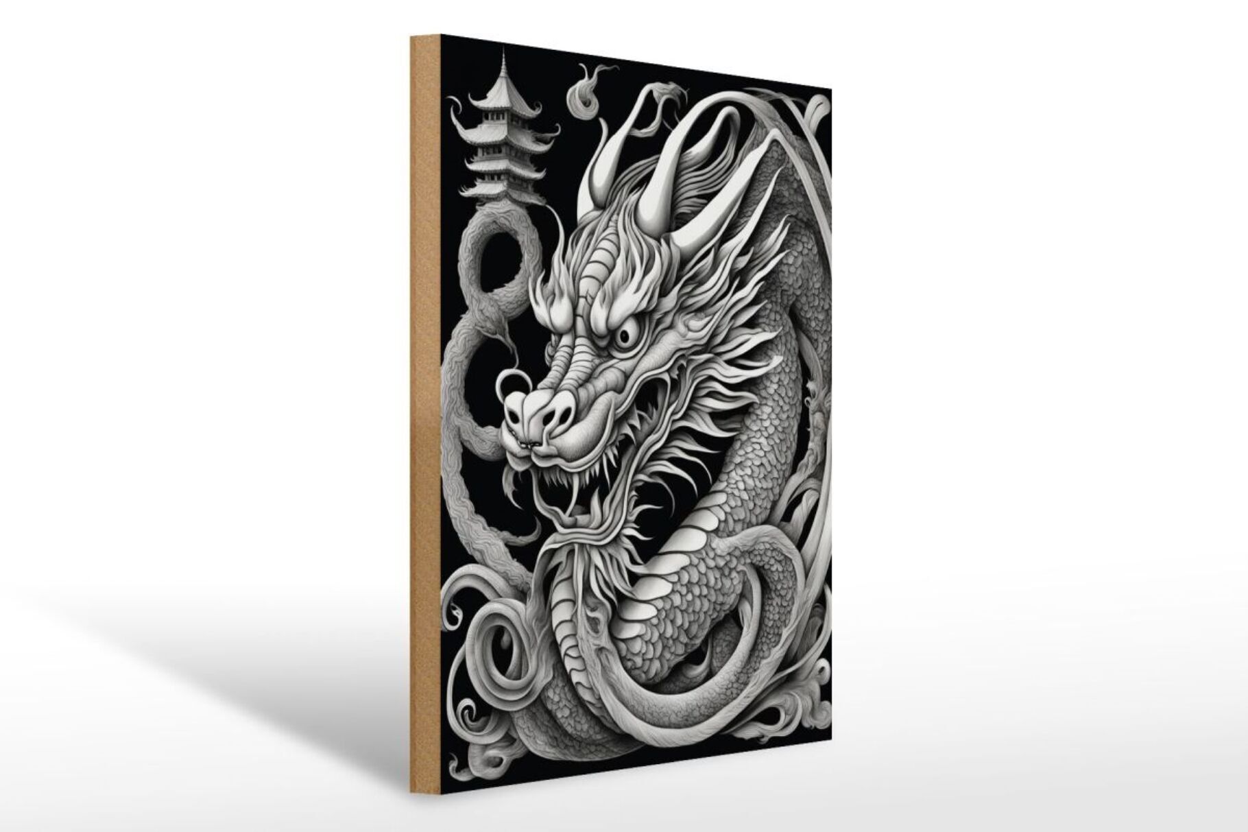 Cartello in legno 20x30 cm tavola drago 3