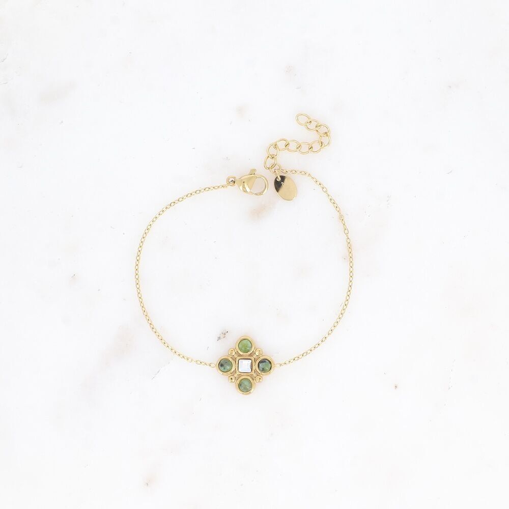 Armband – Natursteine ​​und Kristall im Quadratschliff