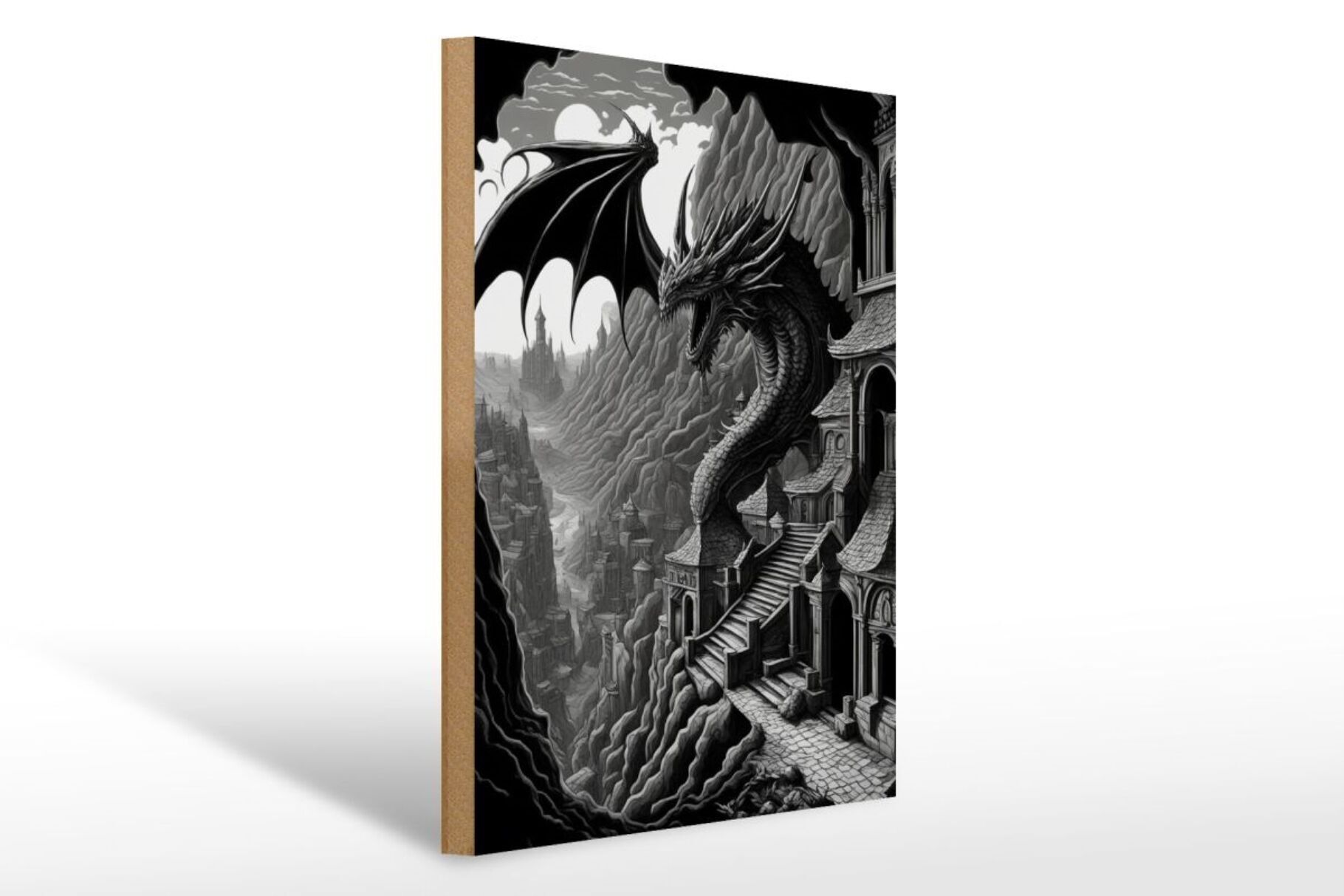 Wooden sign 30x40cm Root City Dragon 3