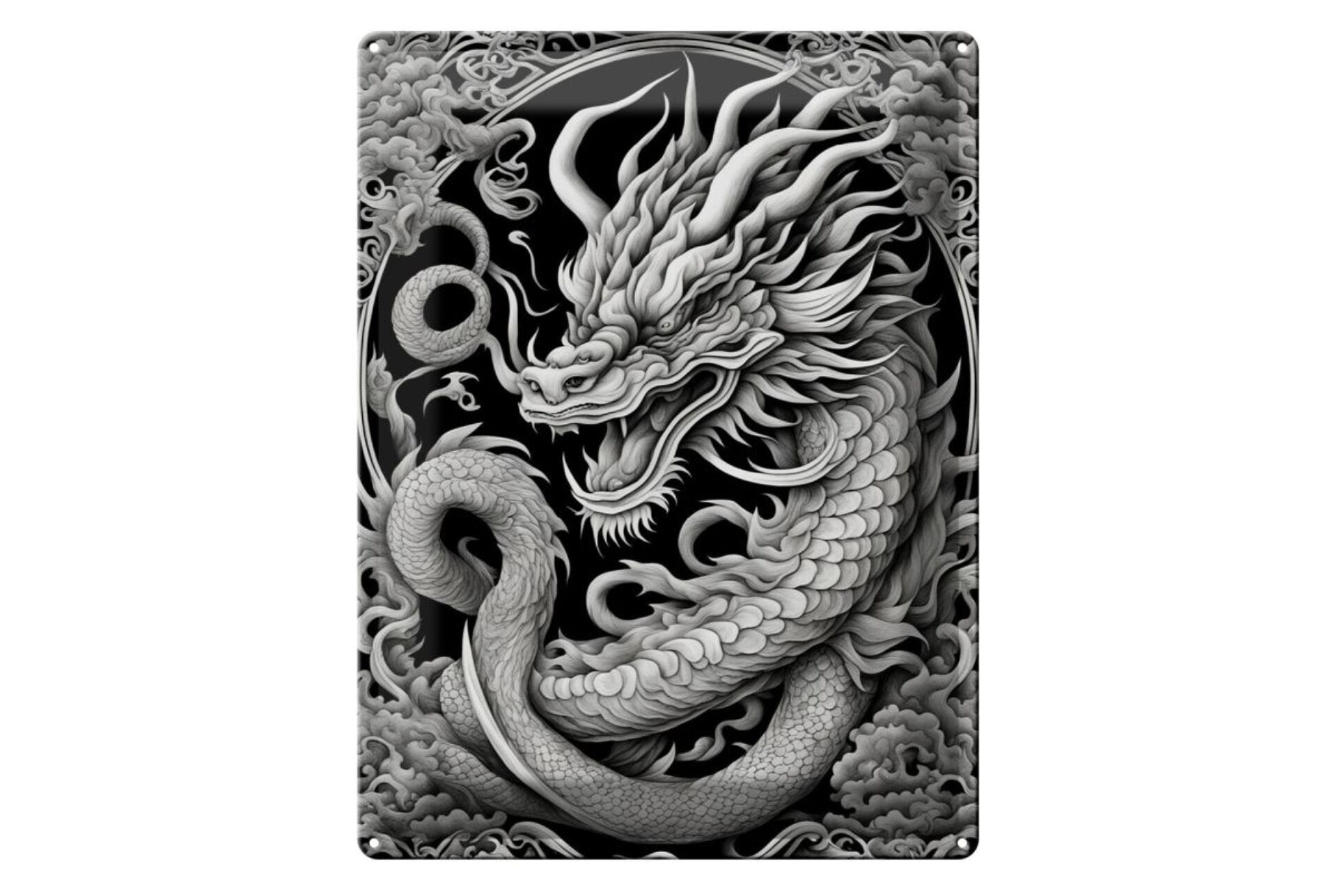 Cartel de chapa 30x40cm tablero dragón 6