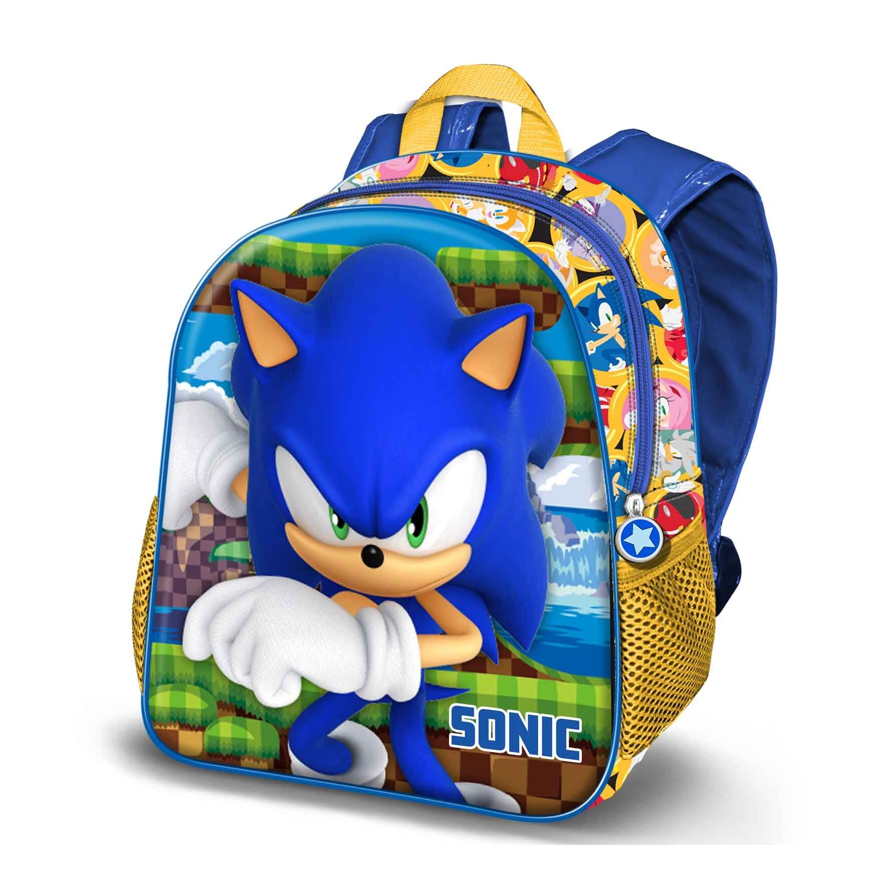 Sonic The Hedgehog - SEGA Game-Mochila 3D Pequeña, Azul