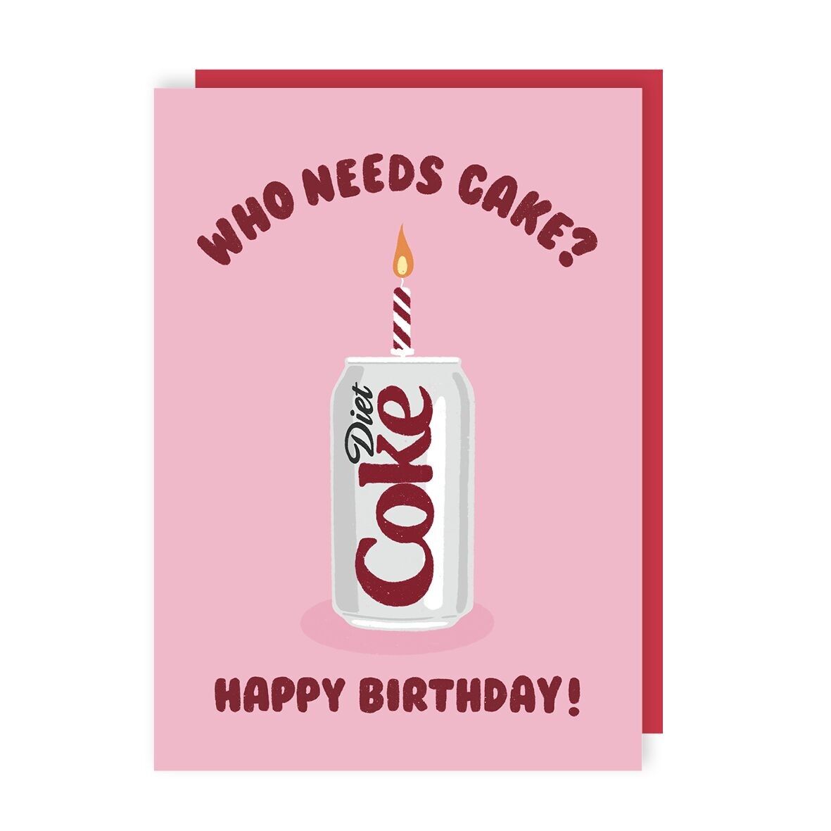 Confezione da 6 biglietti di compleanno con torta Diet Coke